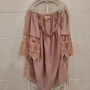 Nude Lace Detail Blouse